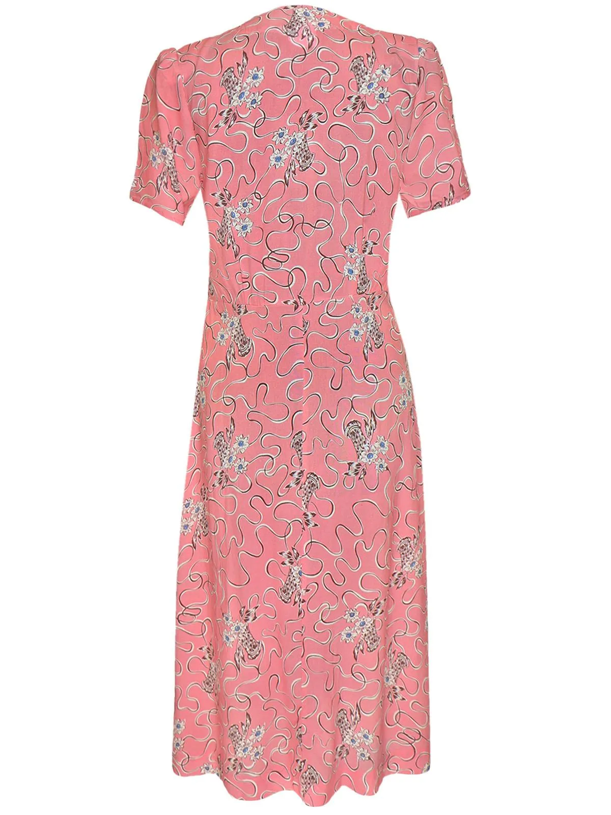 1940s Vintage Summer Harvest Dress in Rose Pink