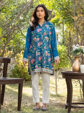 1pc - Stitched Basic Printed Cotton Silk Shirt