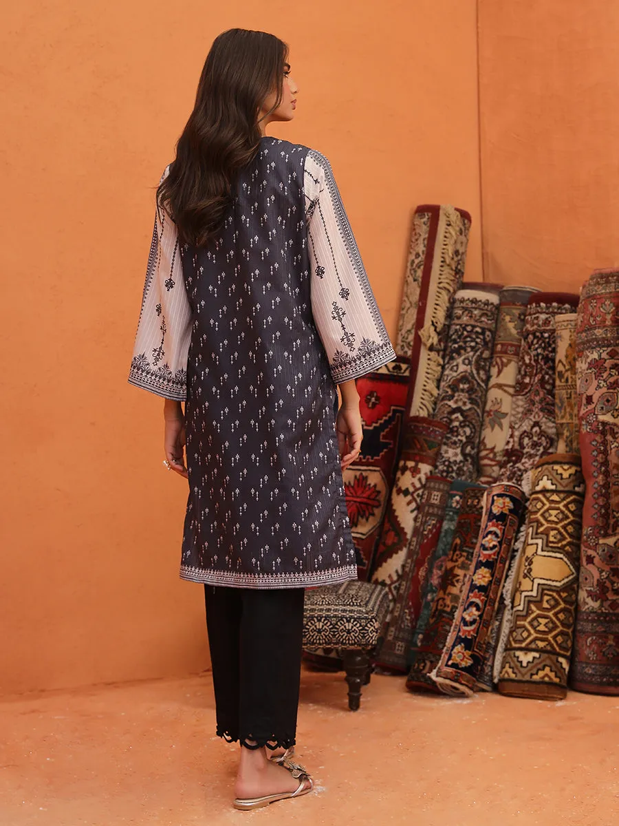 1pc - Stitched Basic Printed Lawn Silk Shirt