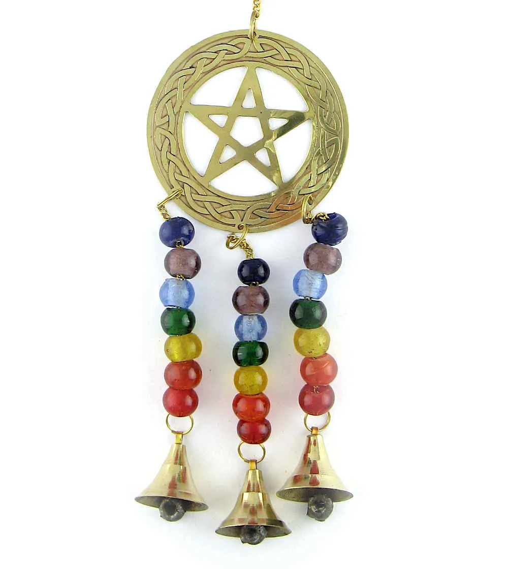 3-Bell Celtic Pentagram Wind Chime