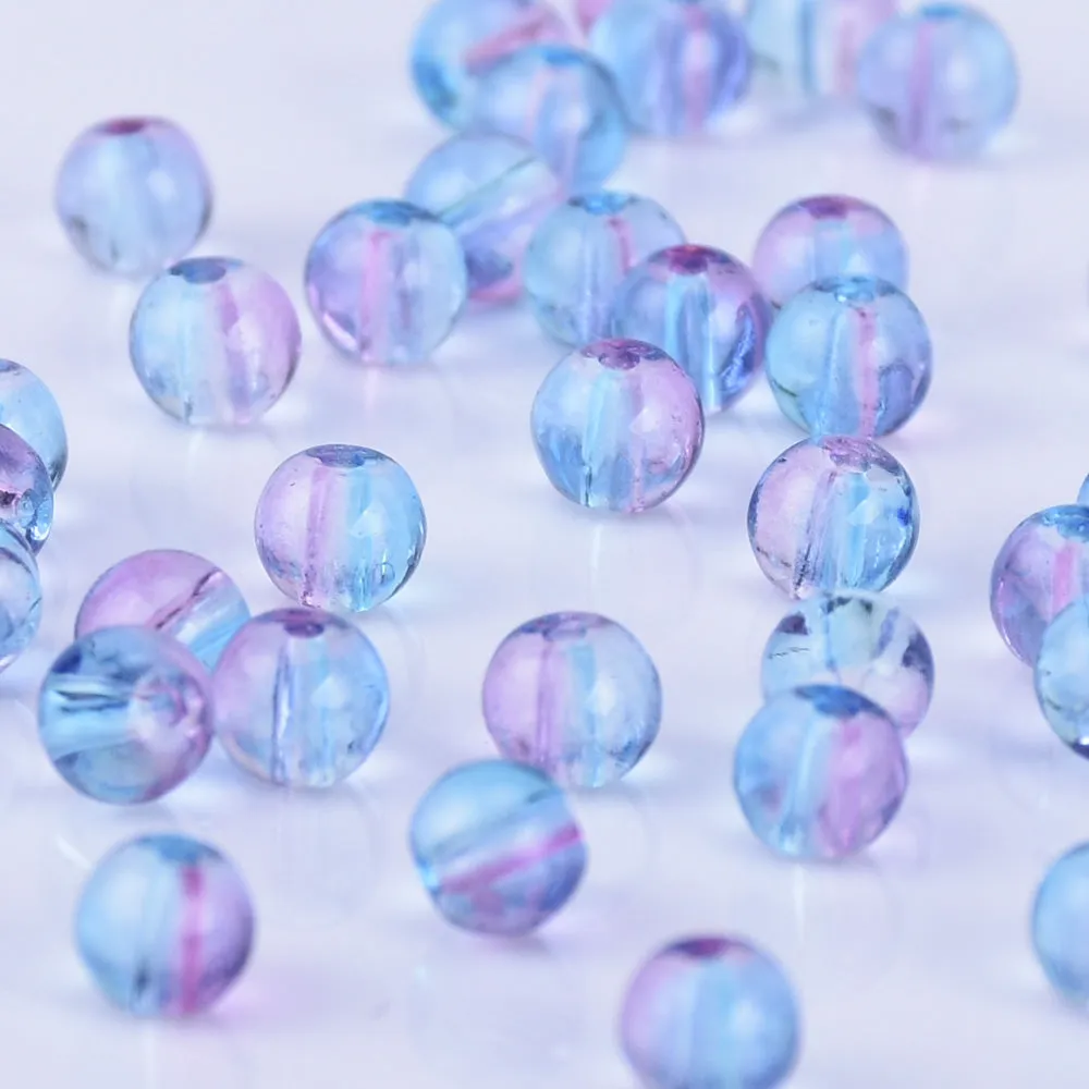 4mm Glass Round Beads Glass Ball Beads Czech Glass round small beads Jewelry Making Beading Supplies Blue and red wine 50pcs