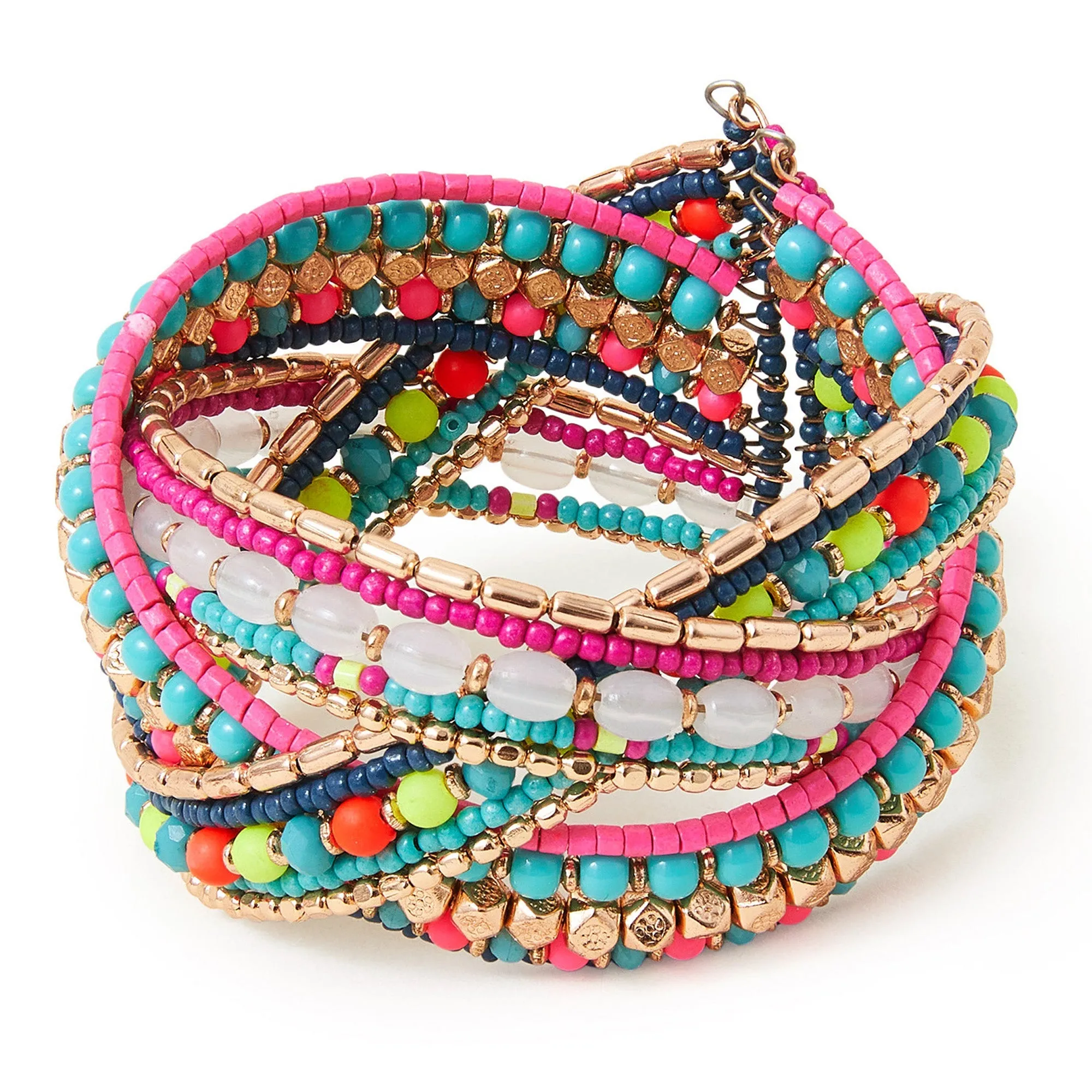 Accessorize London Women's Beaded Woven Cuff