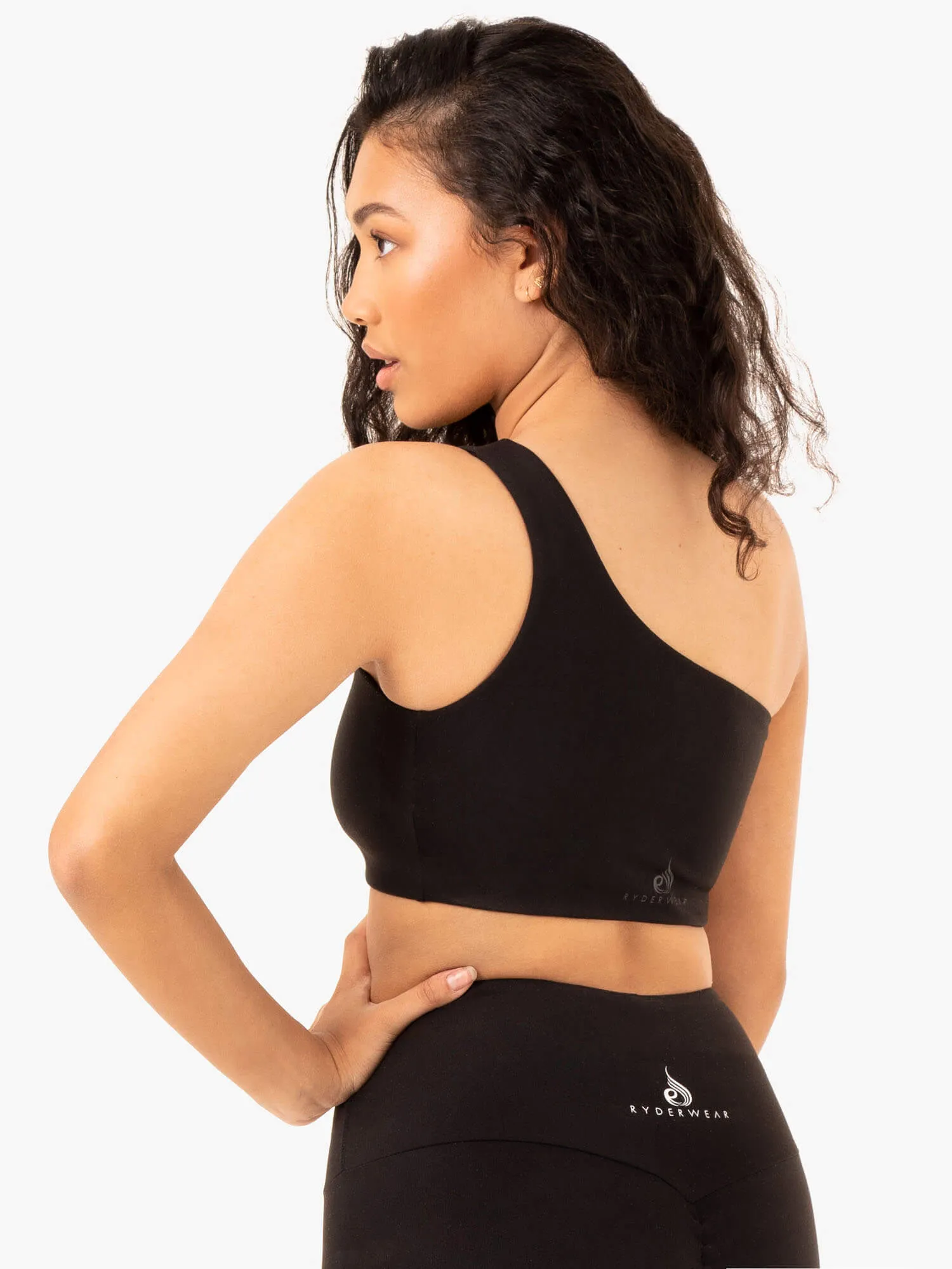 Adapt One Shoulder Sports Bra - Black