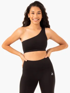 Adapt One Shoulder Sports Bra - Black