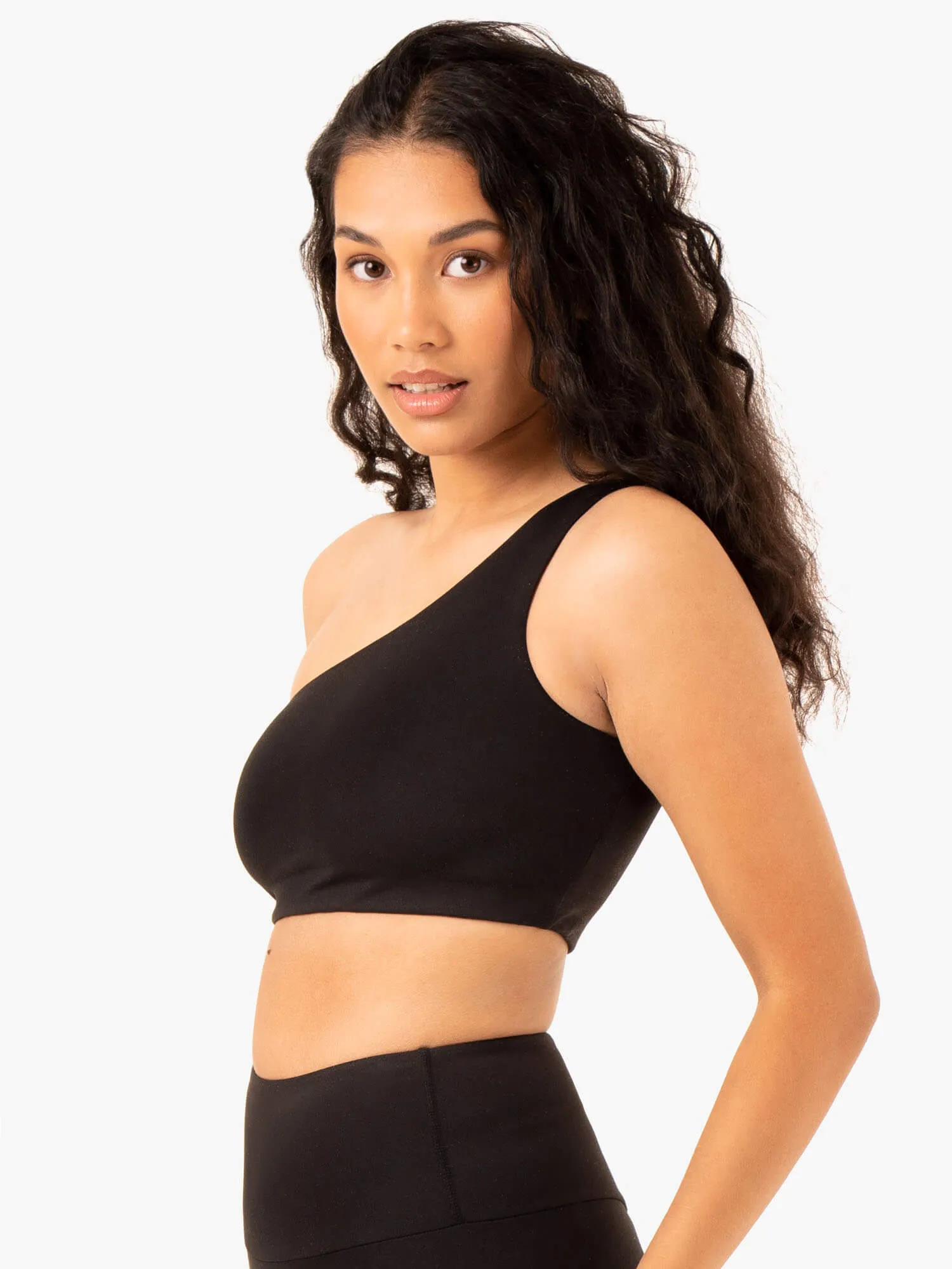 Adapt One Shoulder Sports Bra - Black