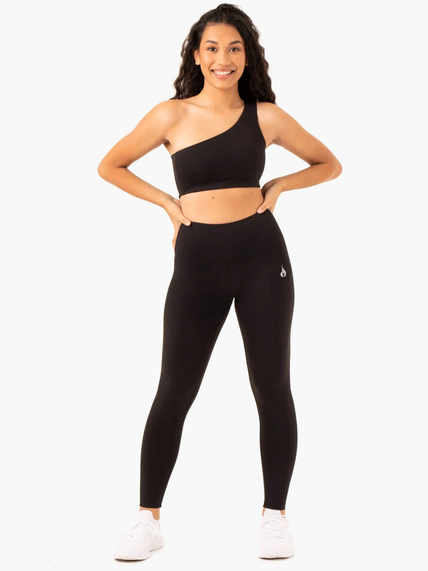 Adapt One Shoulder Sports Bra - Black