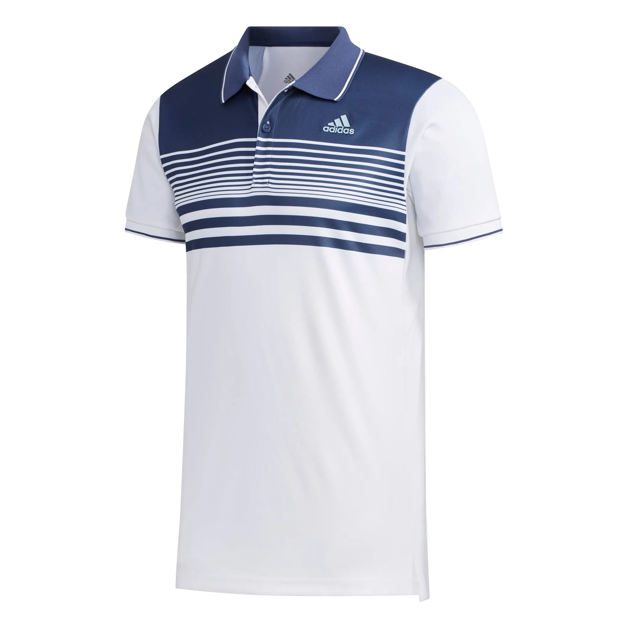 adidas Men's Polo Colorblock Pique - White/Tech Indigo FN1452