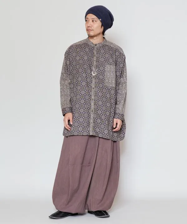 Ajrakh Paisley Patchwork Collarless Shirt