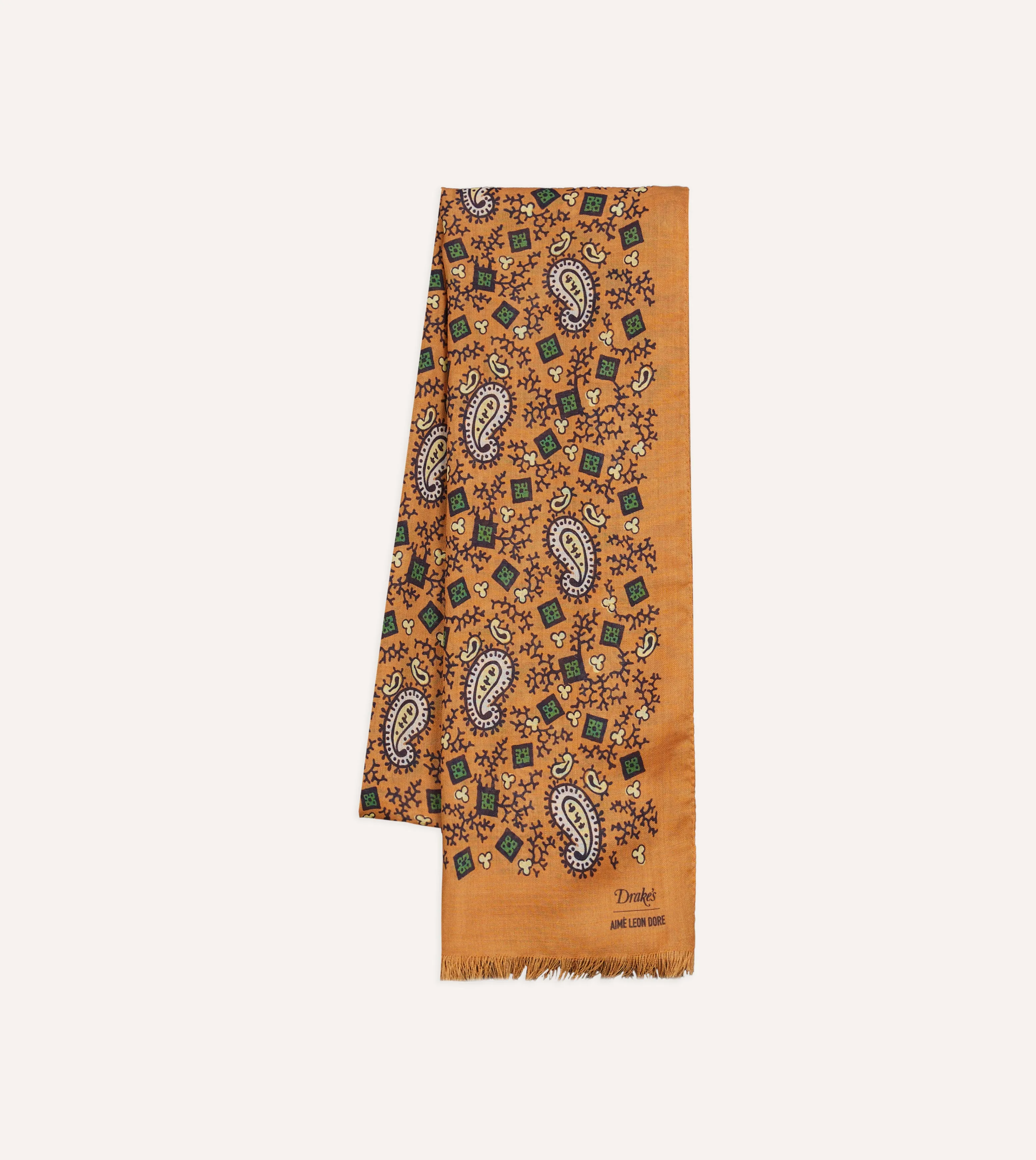 ALD / Drake's Orange Archival Graphic Scarf