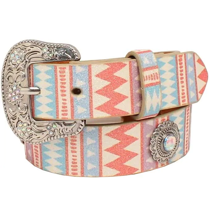 Angel Ranch Girls' Glitter Aztec Belt