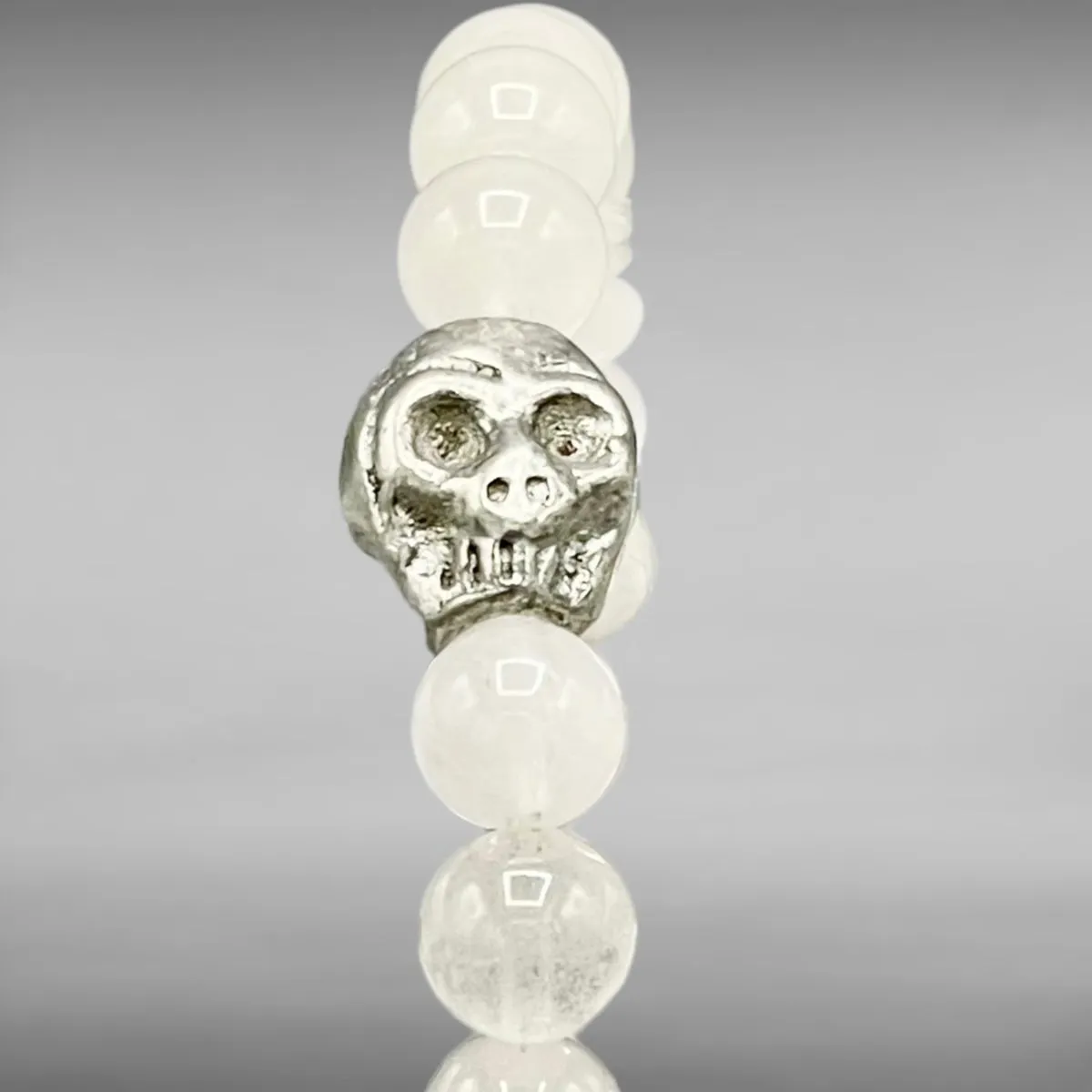 Angola Quartz and Silver Skull Bracelet