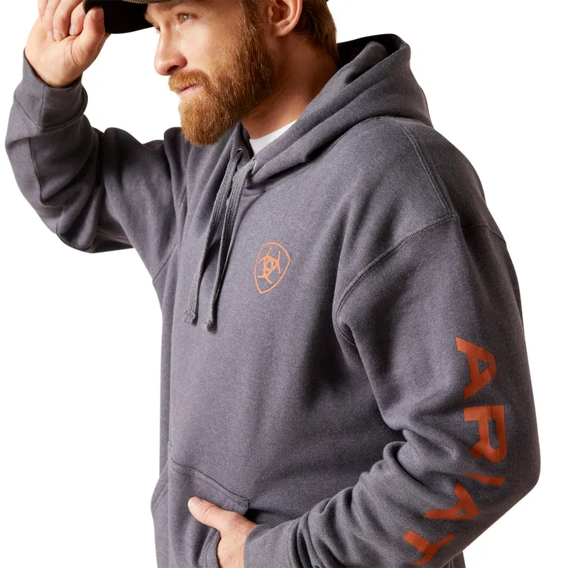 'Ariat' Men's Logo Hoodie - Odyssey Gray Heather