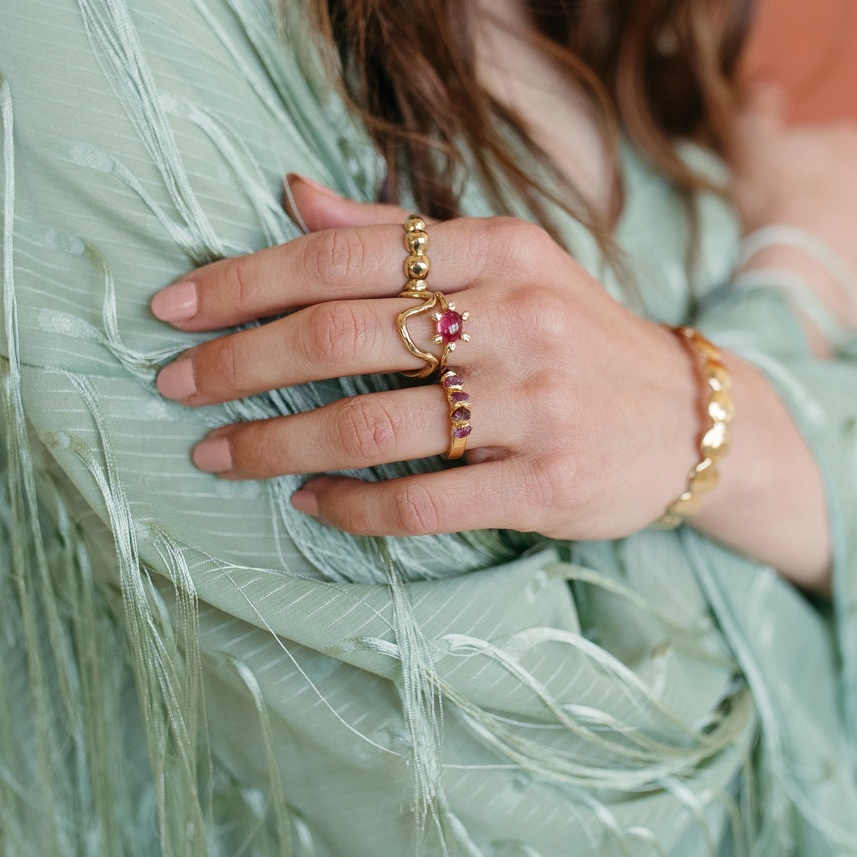 Aster Ring with Pink Tourmaline