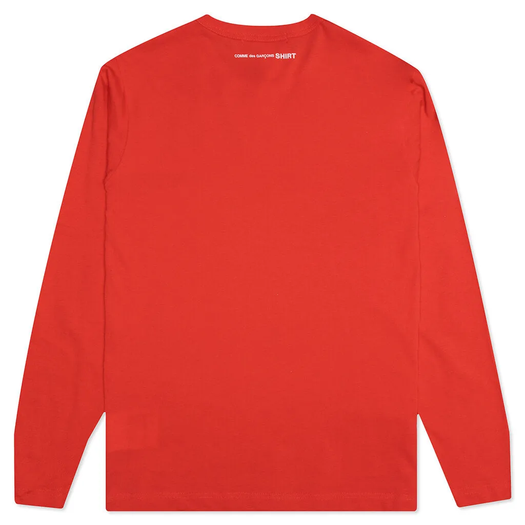 Back Logo L/S Tee - Red