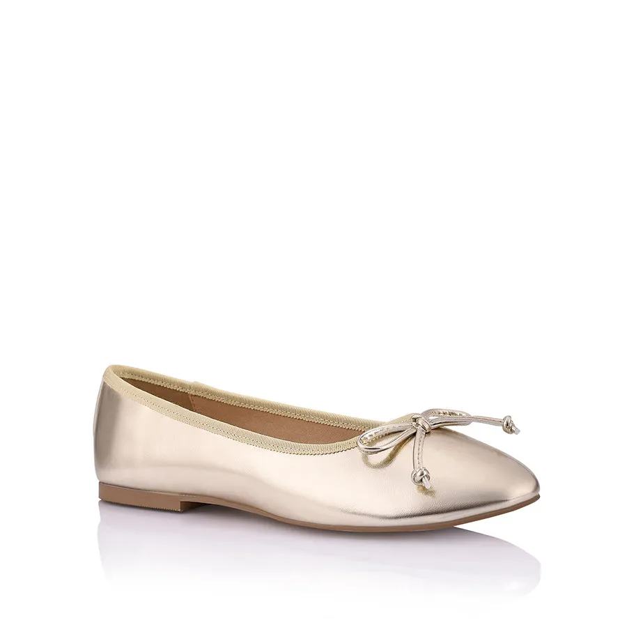 Ballerina Ballet Flats - Champagne Smooth