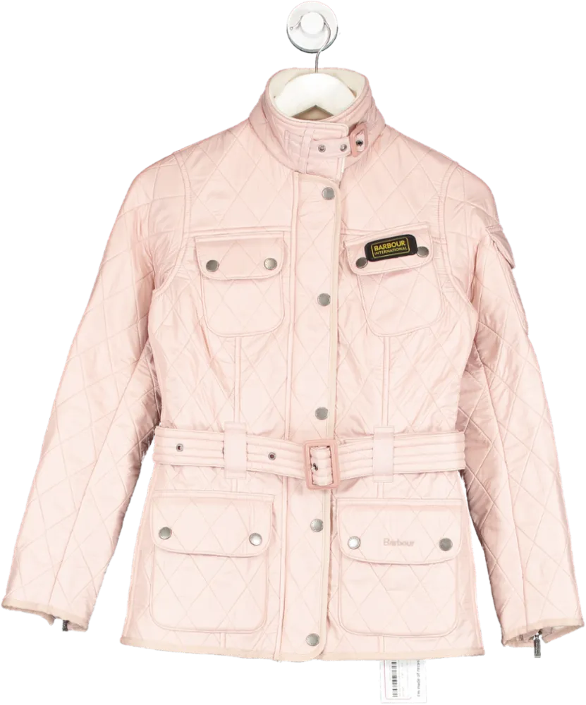 Barbour Pink Quilted Jacket Fleece Lined UK 6