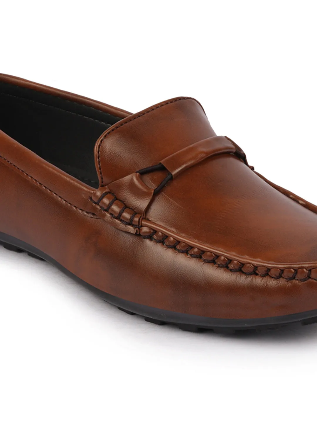 Basics Men Brown Buckle Design Slip On Casual Loafers and Moccasin Shoes