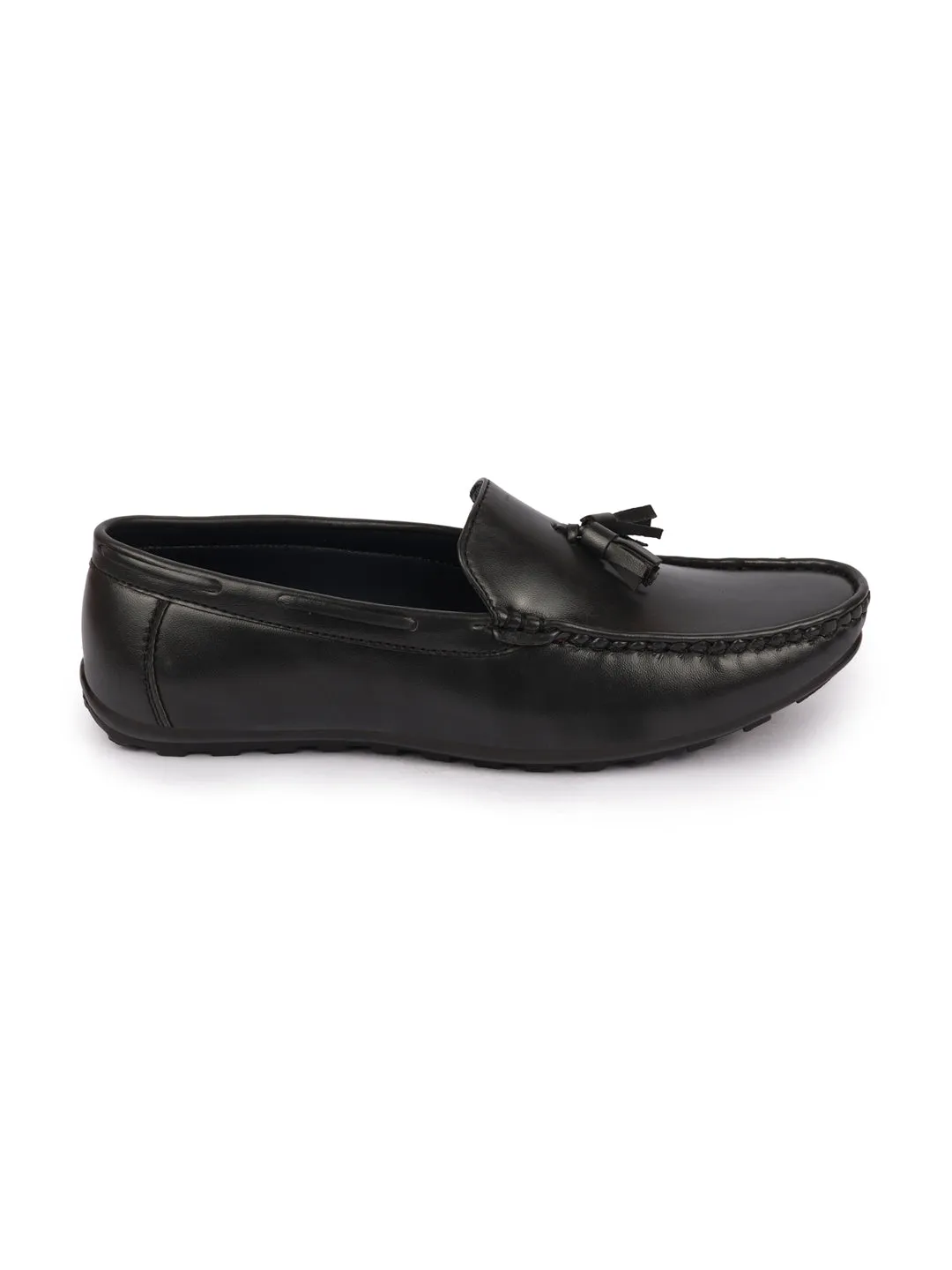 Basics Men Grey Side Stitched Casual Slip On Tassel Loafers and Moccasin Shoes