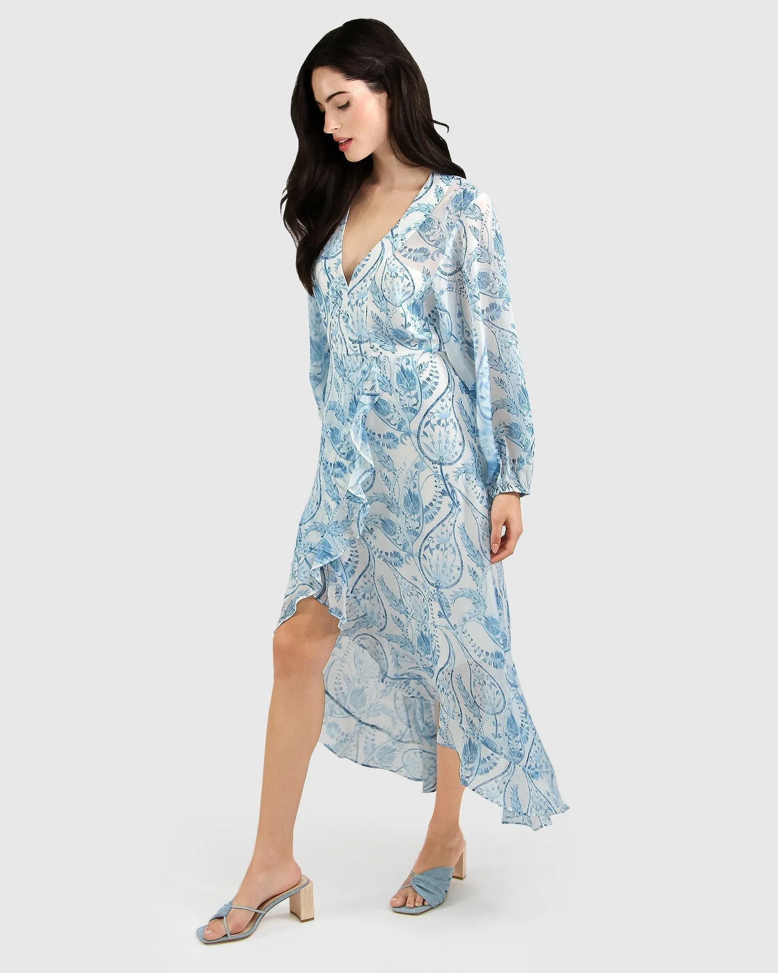 Beautiful Escape Dress - Porcelain Paisley