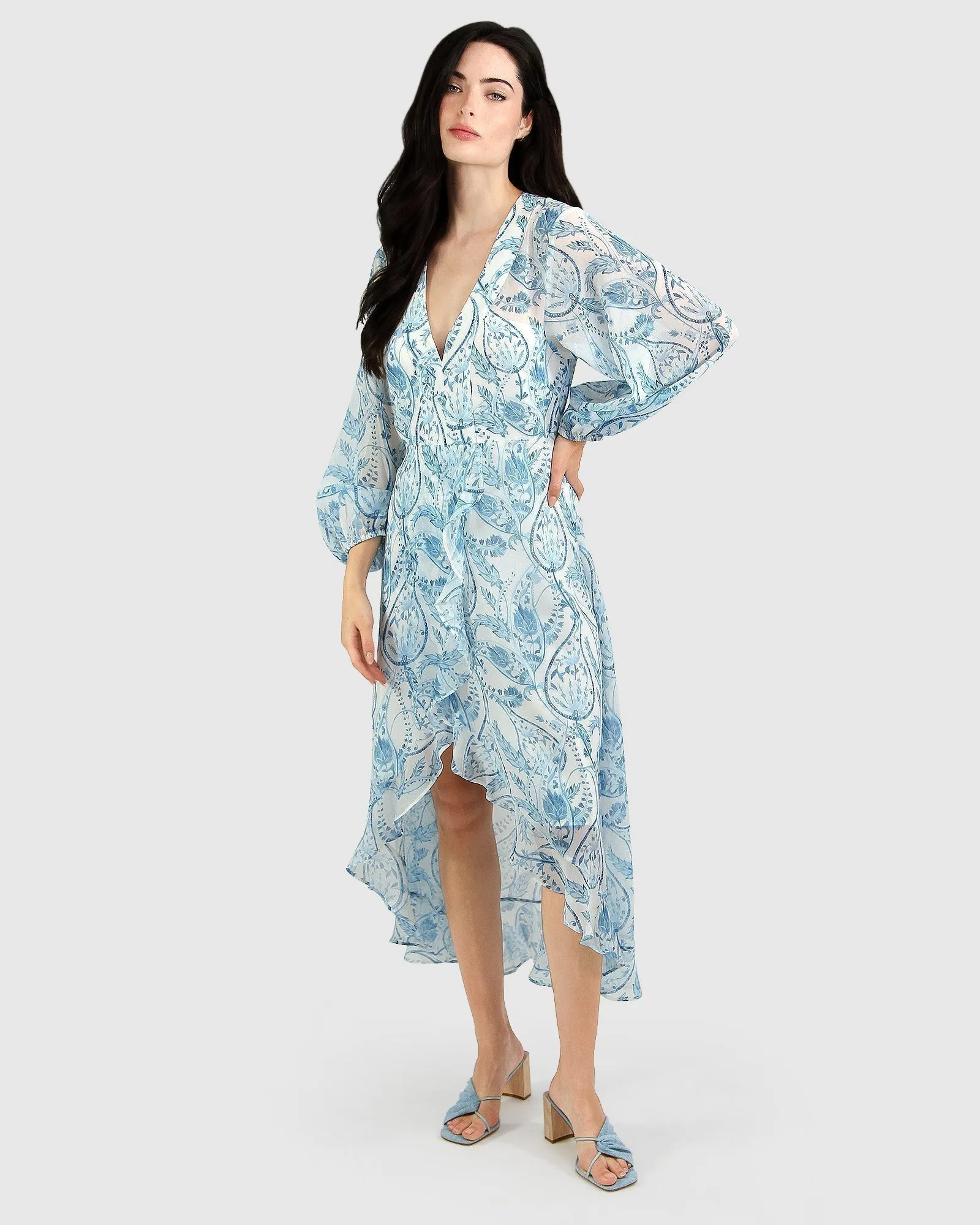 Beautiful Escape Dress - Porcelain Paisley