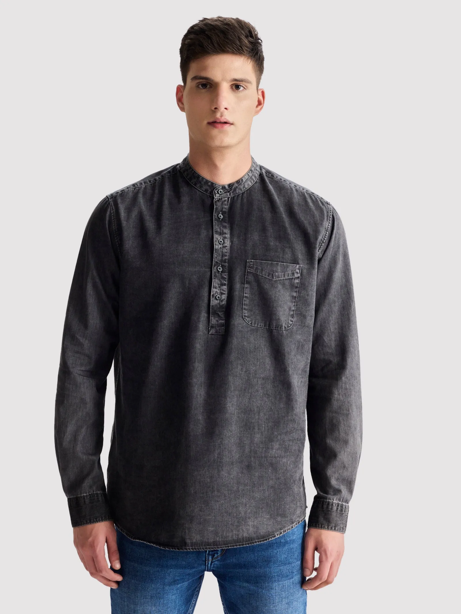 Black Denim Kurta