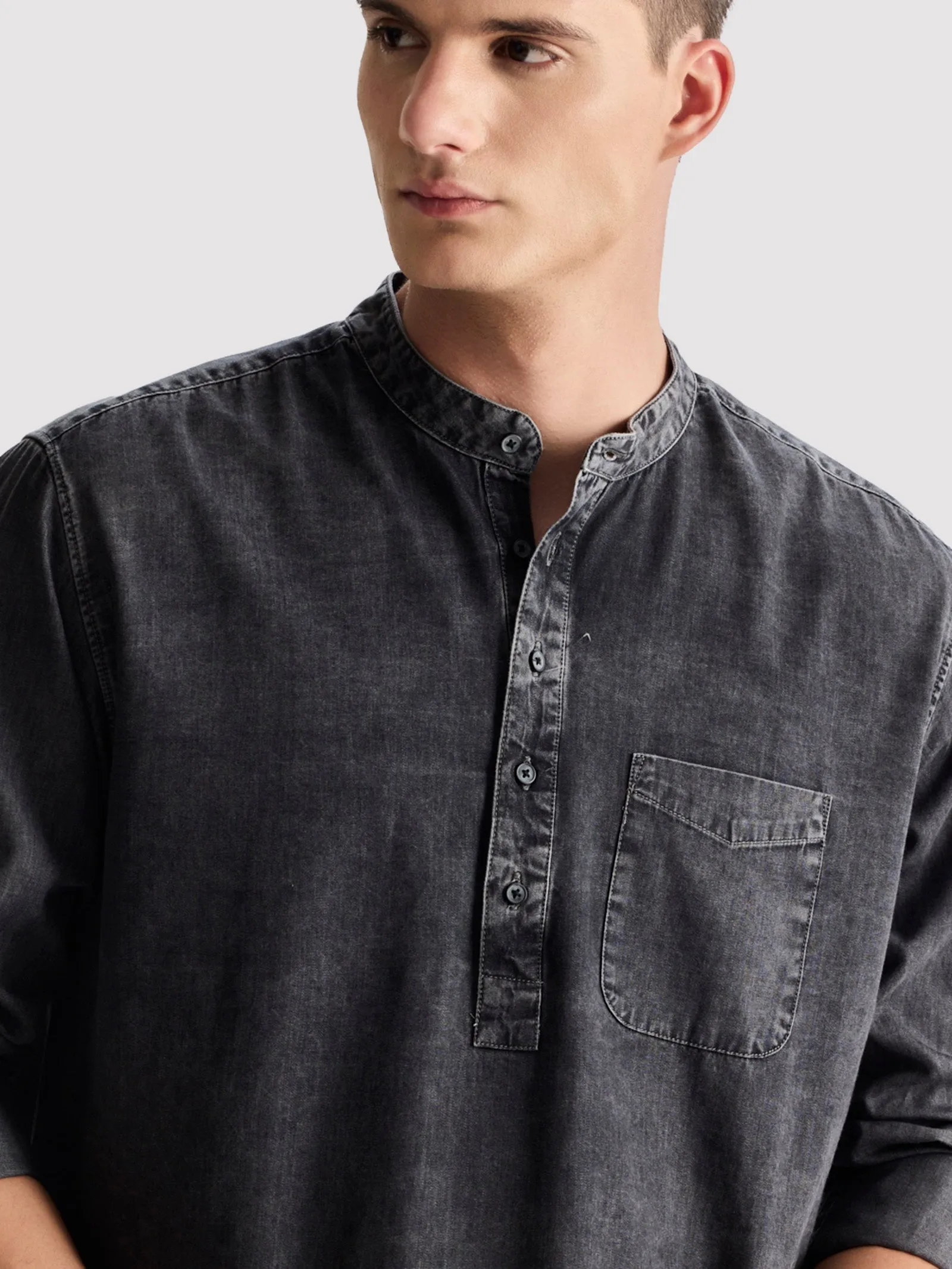 Black Denim Kurta