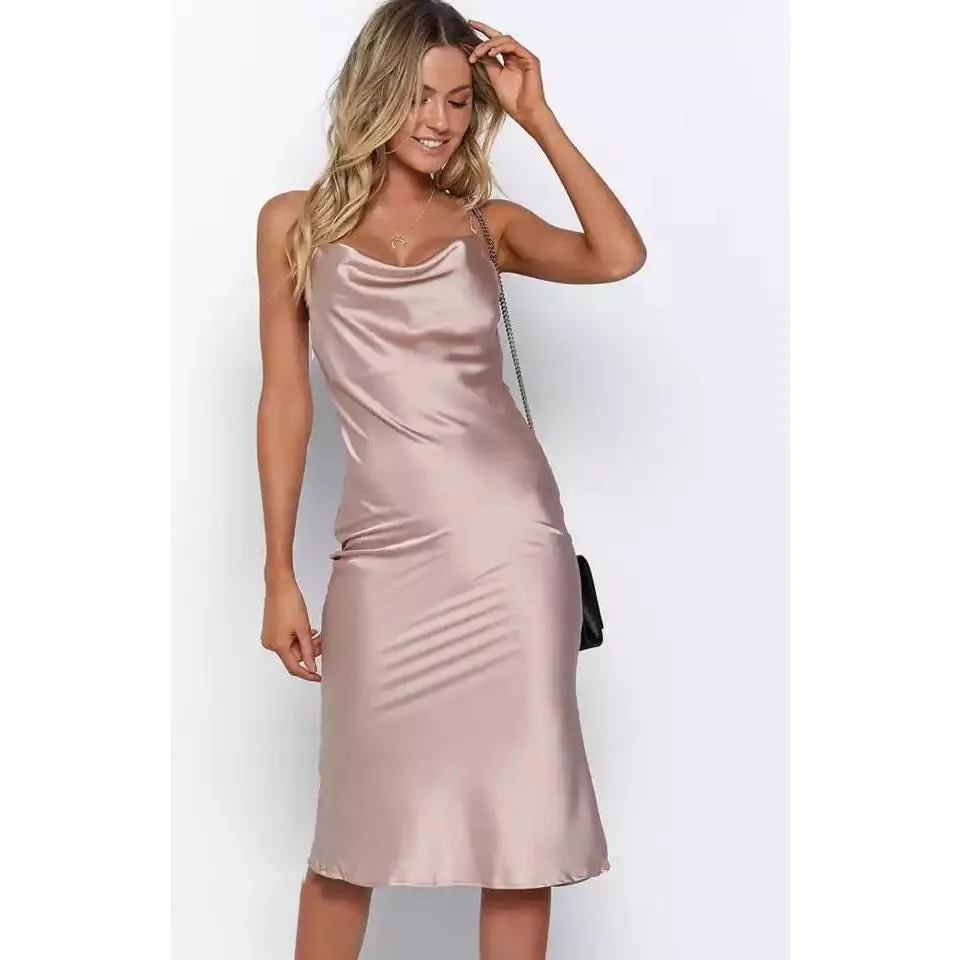 Bodycon Sleeveless Satin Dress