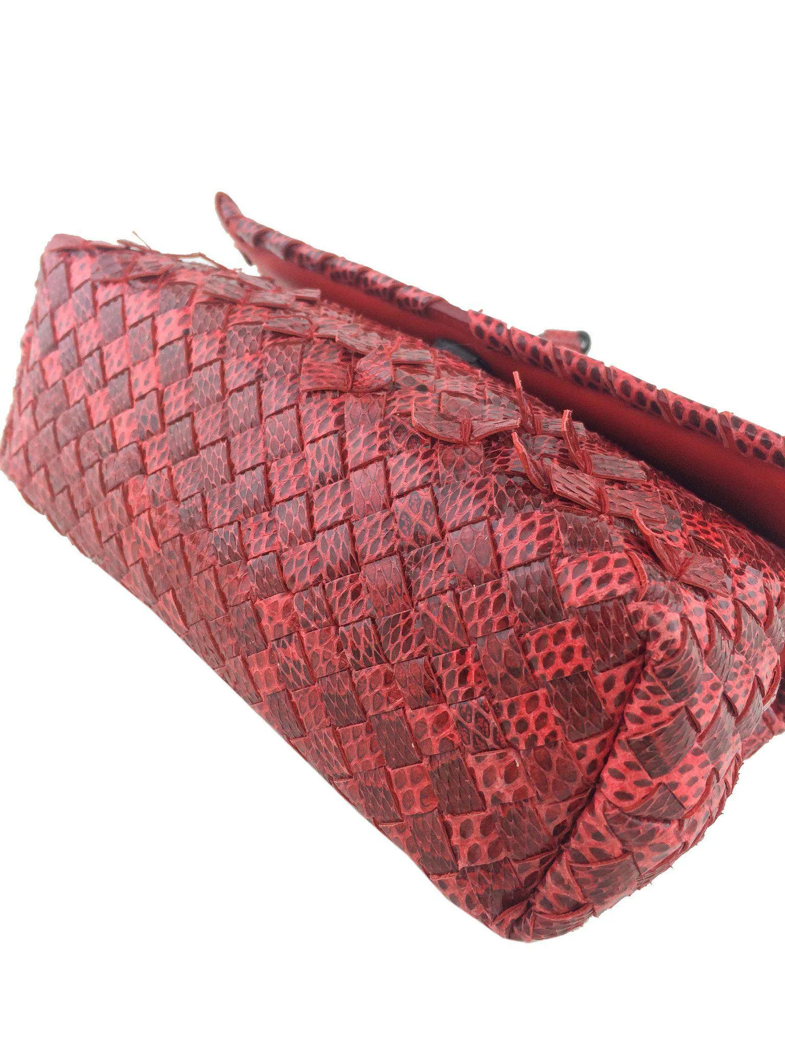 Bottega Veneta Baby Olimpia Intrecciato Watersnake Shoulder Bag NEW