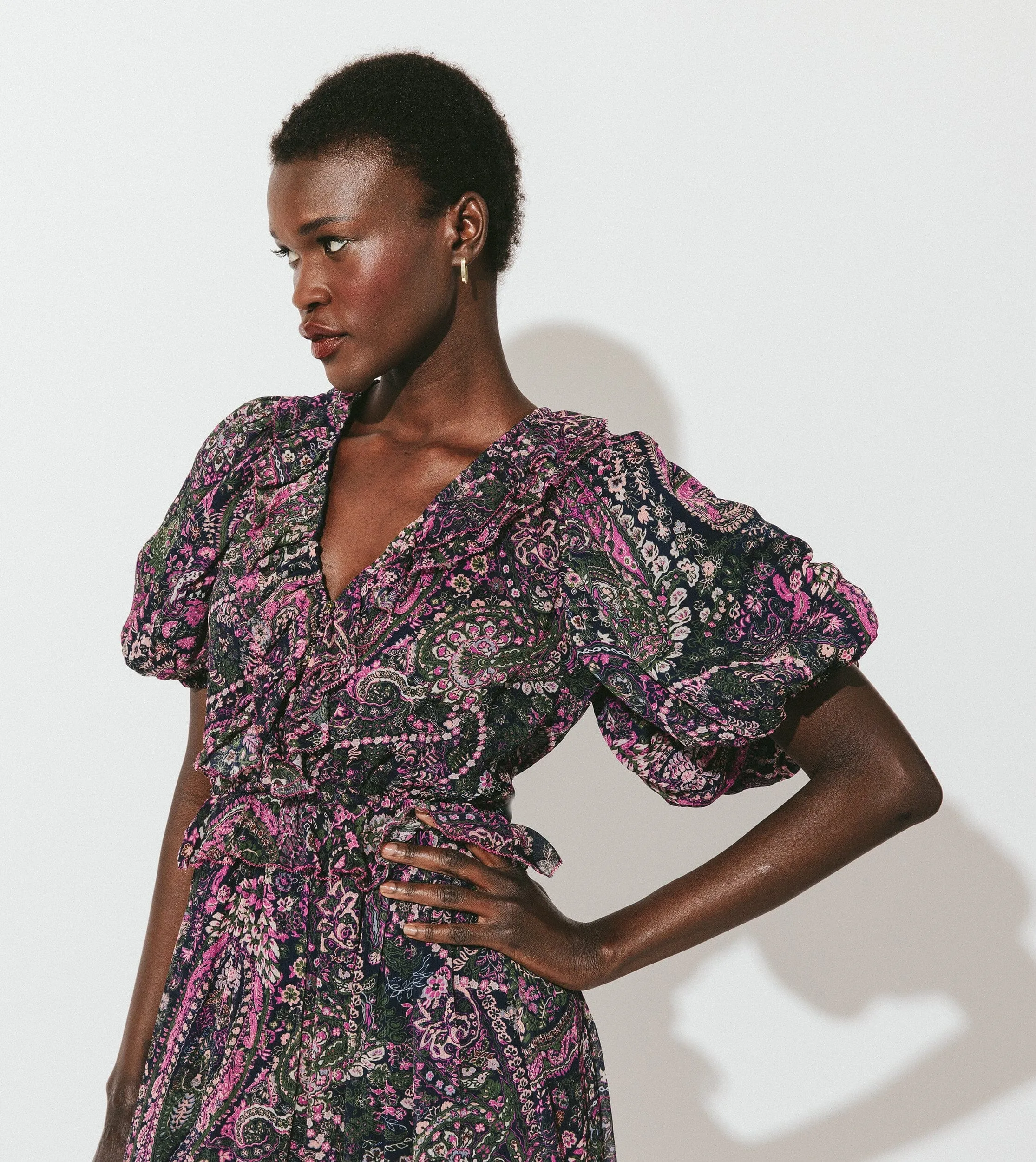 Callista Midi Dress | Caymen Paisley Purple