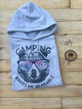 Camping Makes Me Bearable Adult Hoodies