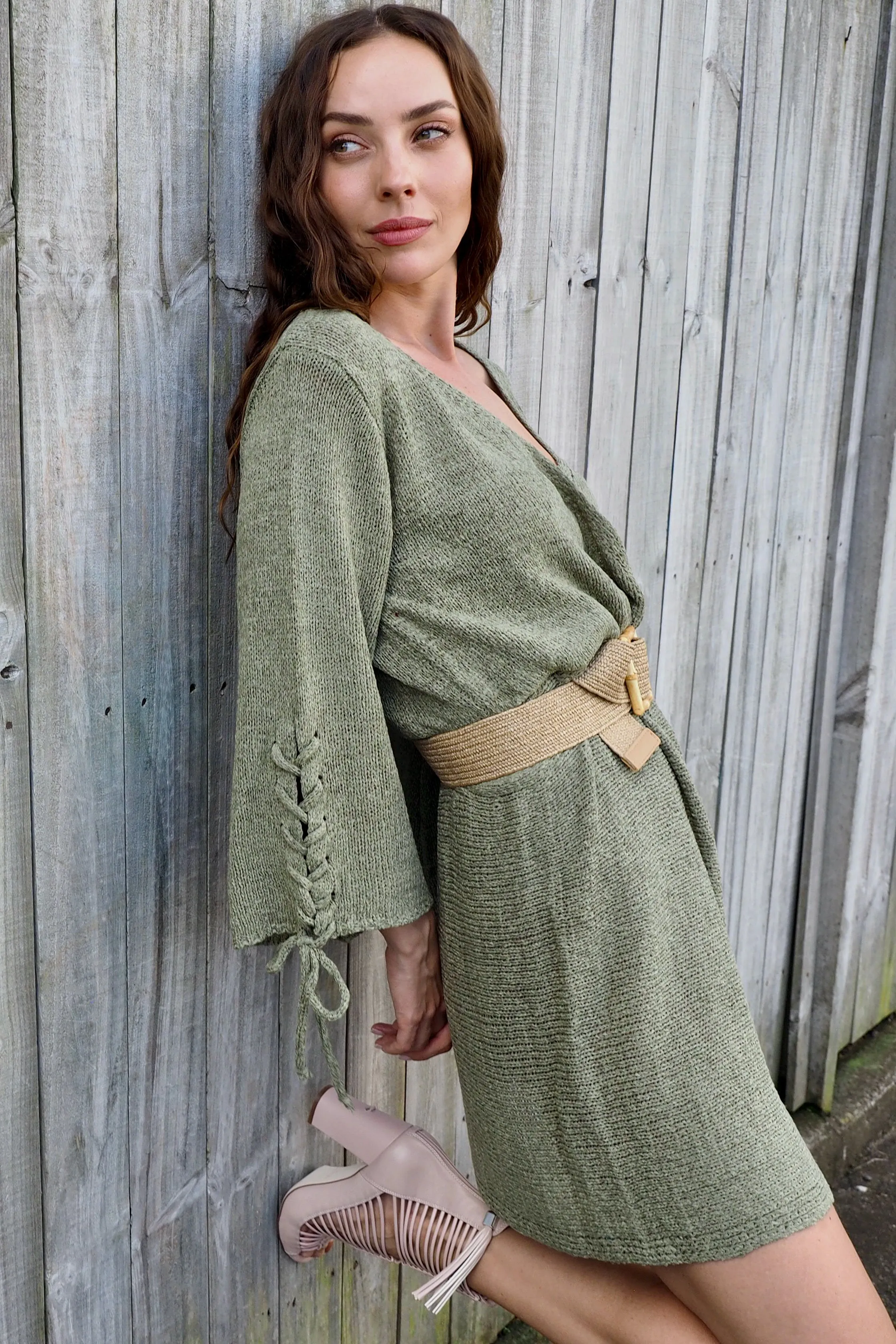 Carly Knit dress - Forest Khaki