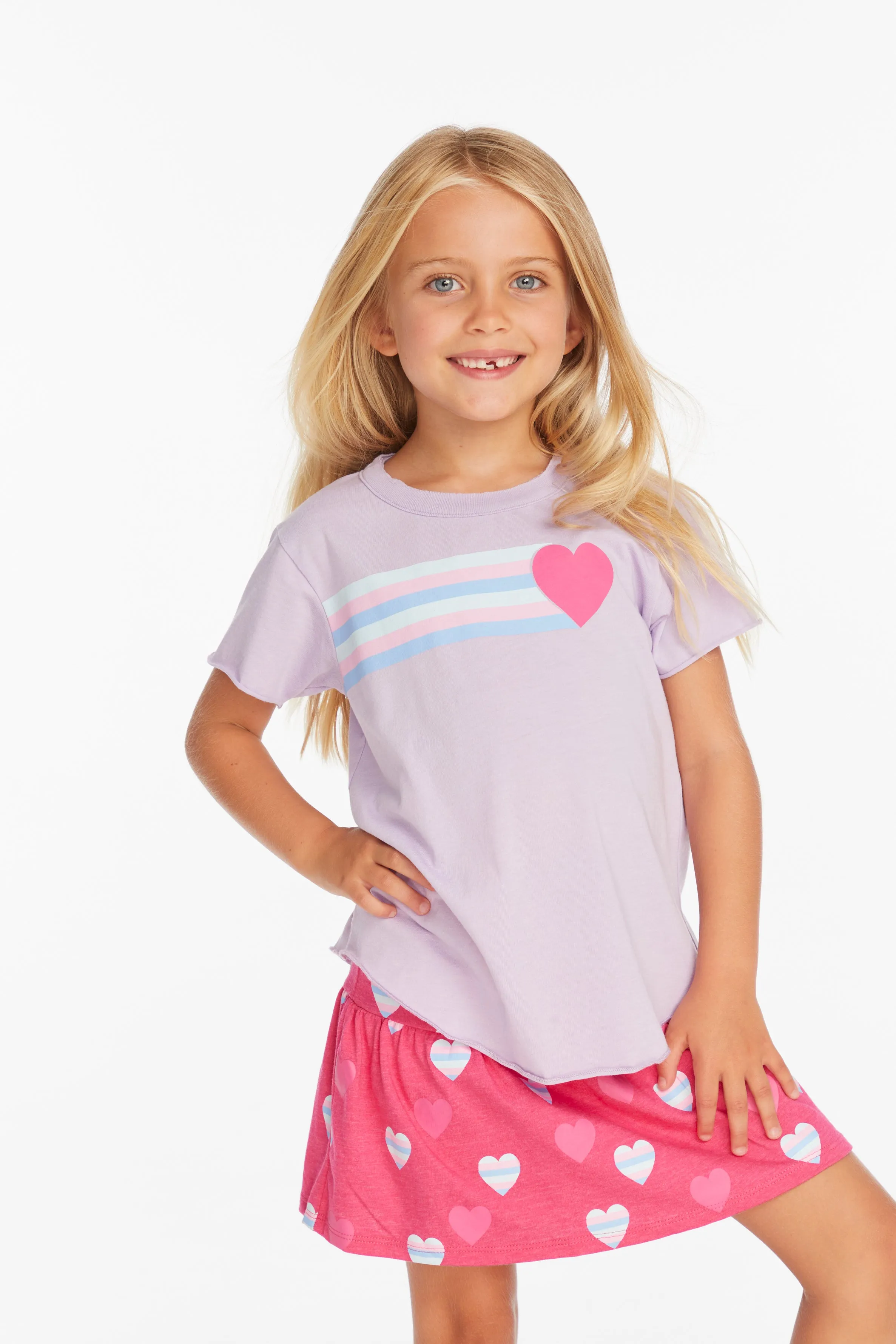 Chaser Stripe Hearts Girls Skort