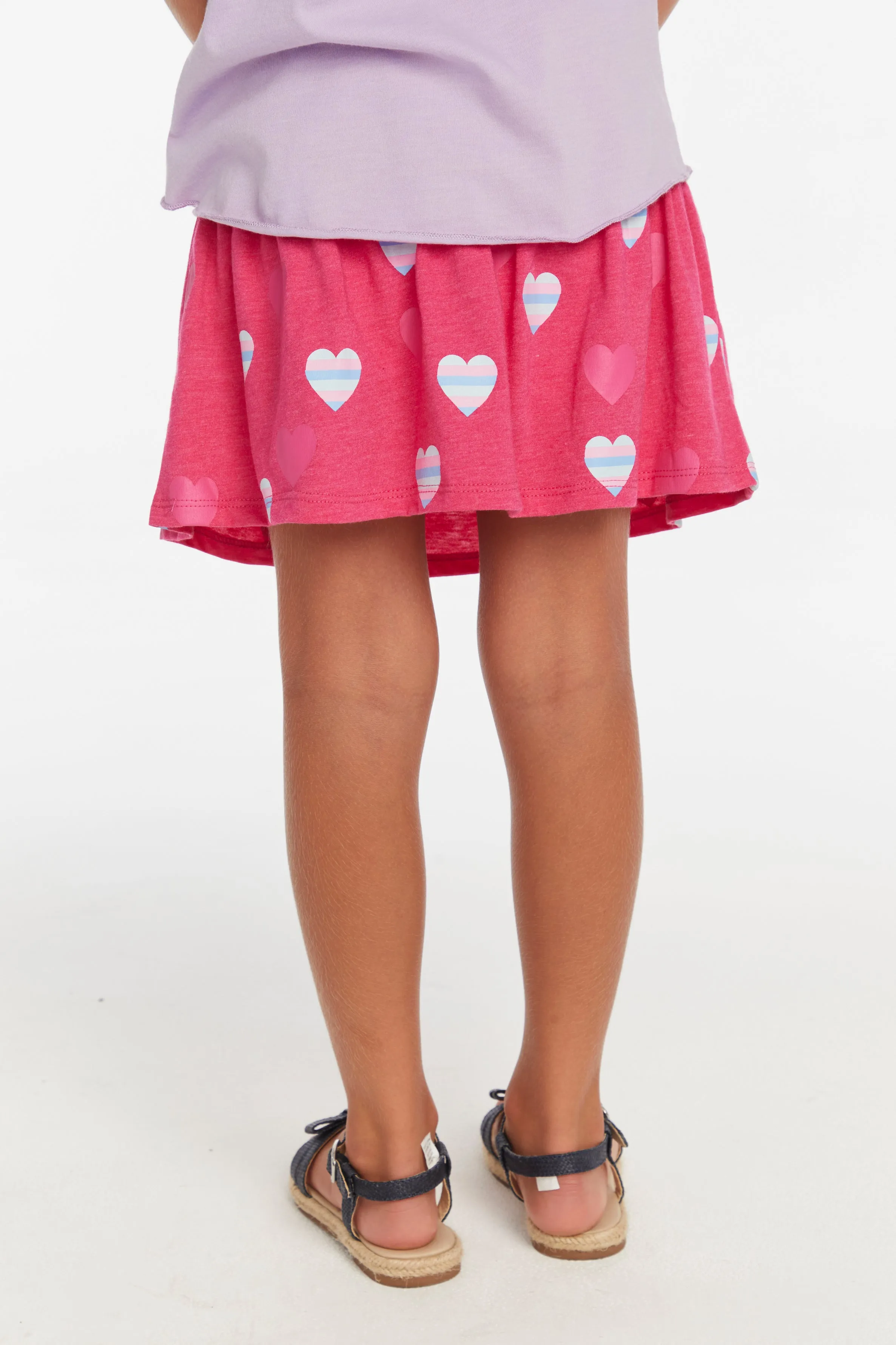 Chaser Stripe Hearts Girls Skort