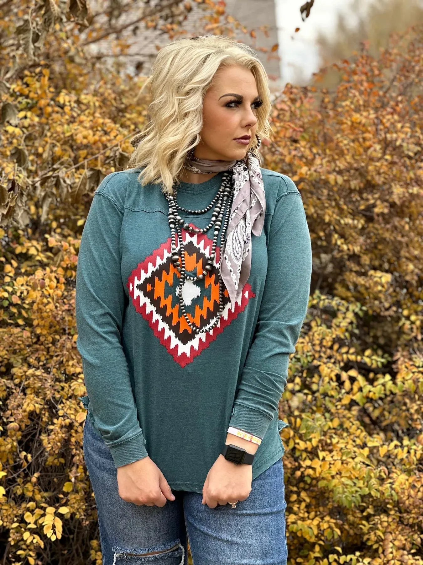 Cheyenne Aztec Emerald Long Sleeve