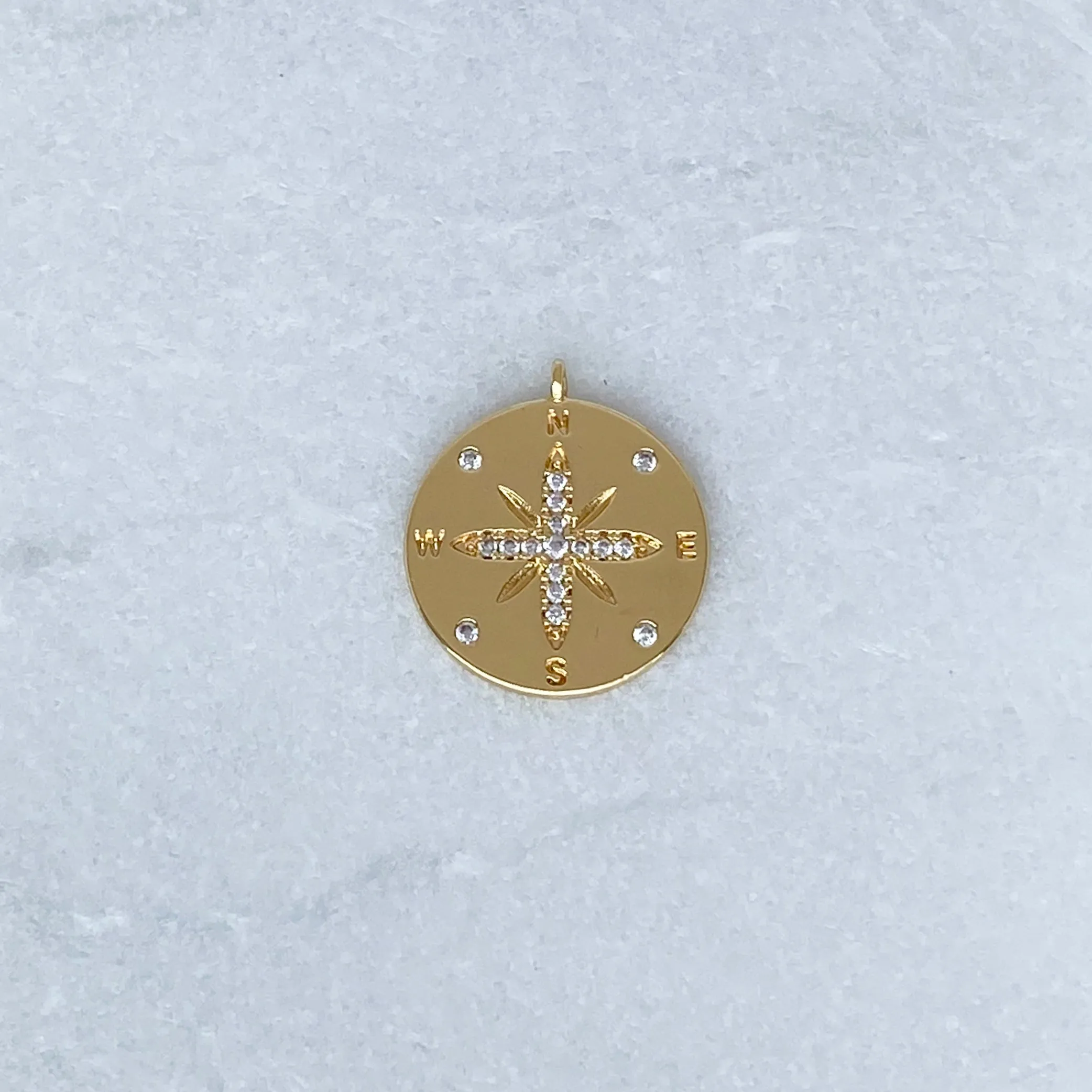 Compass Micro Pavé Crystal Charm