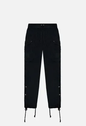 Cotton Poplin Frame Cargo Pants / Black