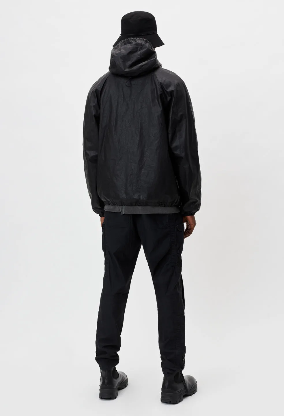 Cotton Poplin Frame Cargo Pants / Black