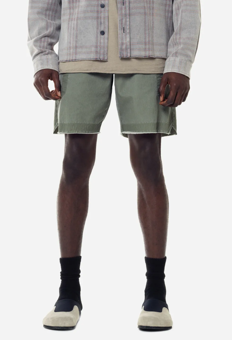 Cotton Poplin Frame II Shorts / Olive