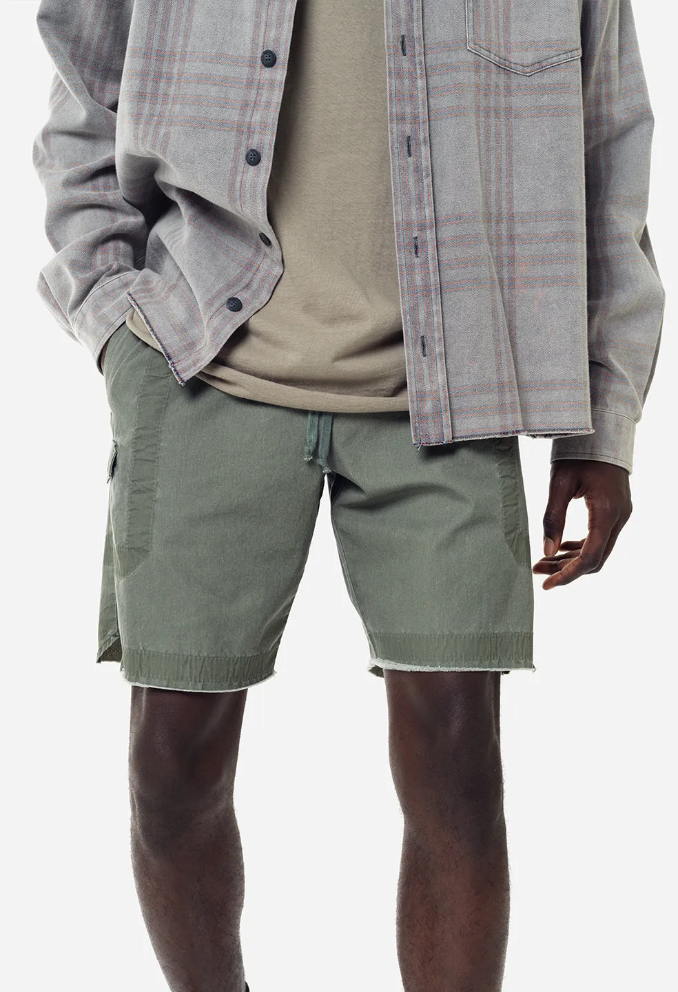 Cotton Poplin Frame II Shorts / Olive