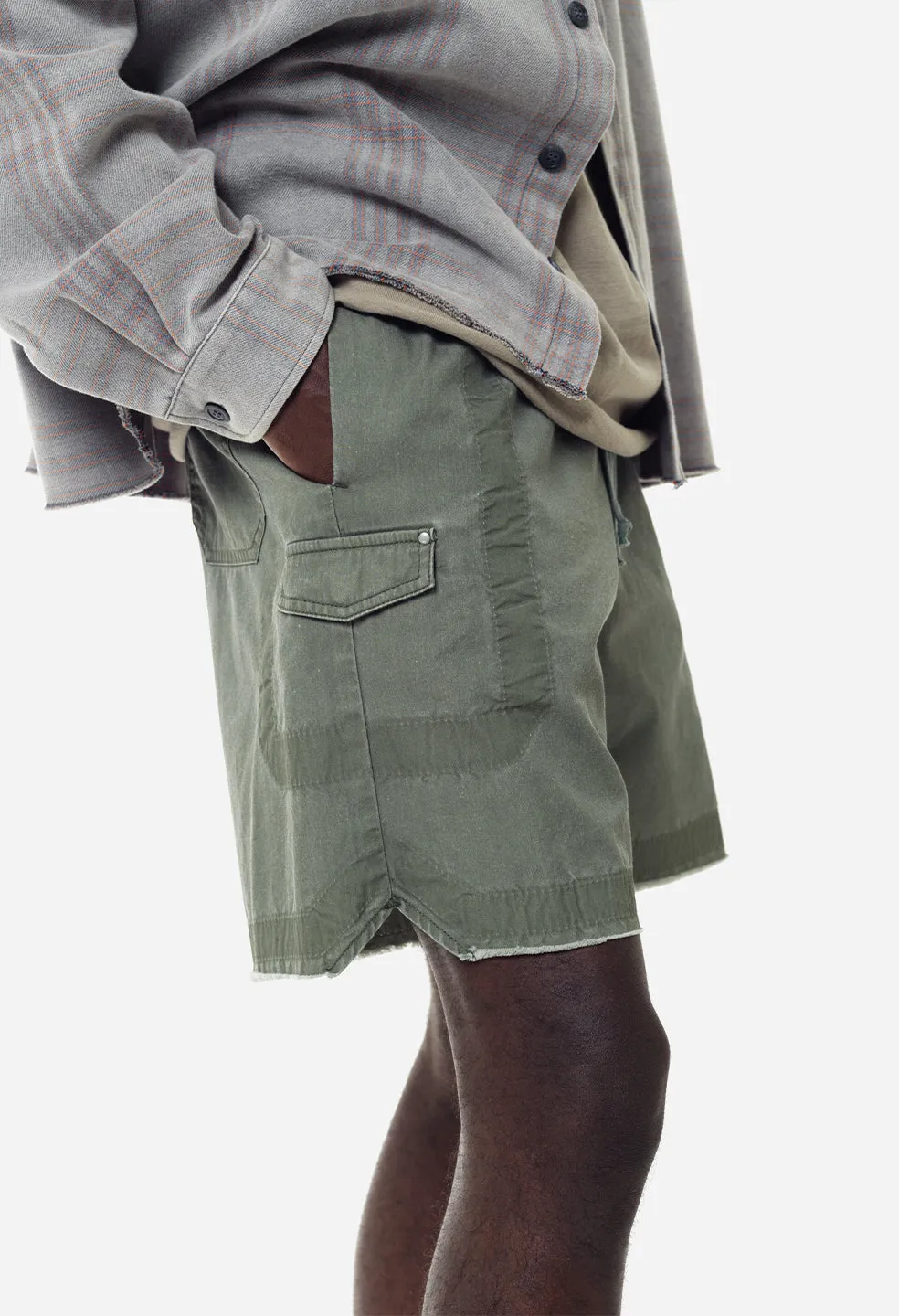 Cotton Poplin Frame II Shorts / Olive