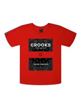 CROOKS & CASTLES YOUTH BOYS KLEPTO PAISLEY KIDS T-SHIRT - CLEARANCE