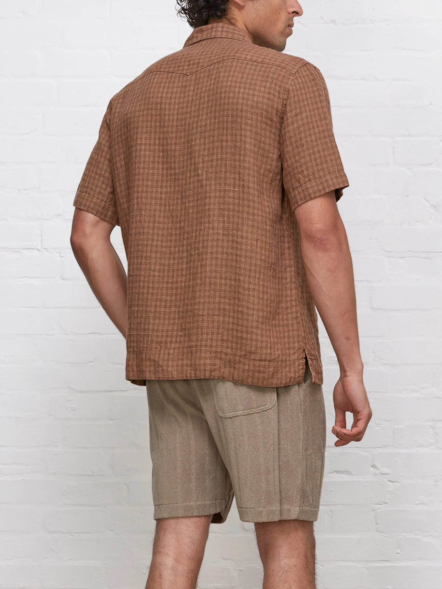 Cuban Short Sleeve Shirt Popham Brown