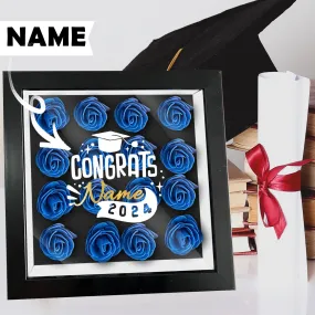 Custom Name Congrats Graduation Cover Flower Shadow Box Display Personalized Graduation Gift Decorations