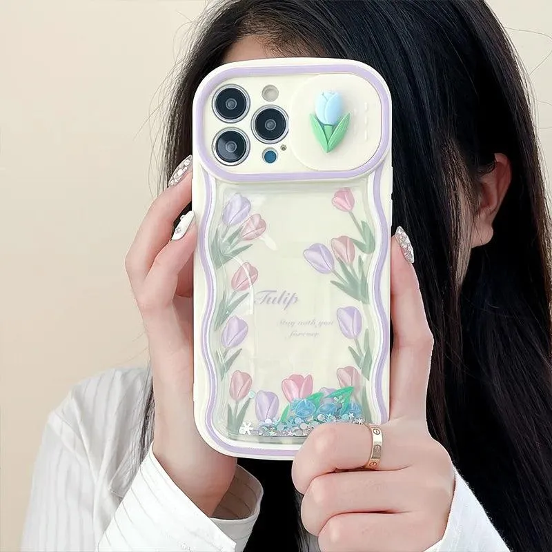 Cute 3D Flower Phone Case Cover Soft Bumper for iPhone 11, 12, 13, 14 Pro Max