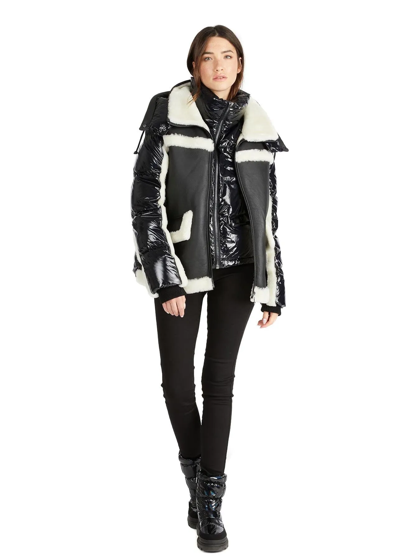 Danique Women's Luxury 3-in-1 Mixed-Media Puffer