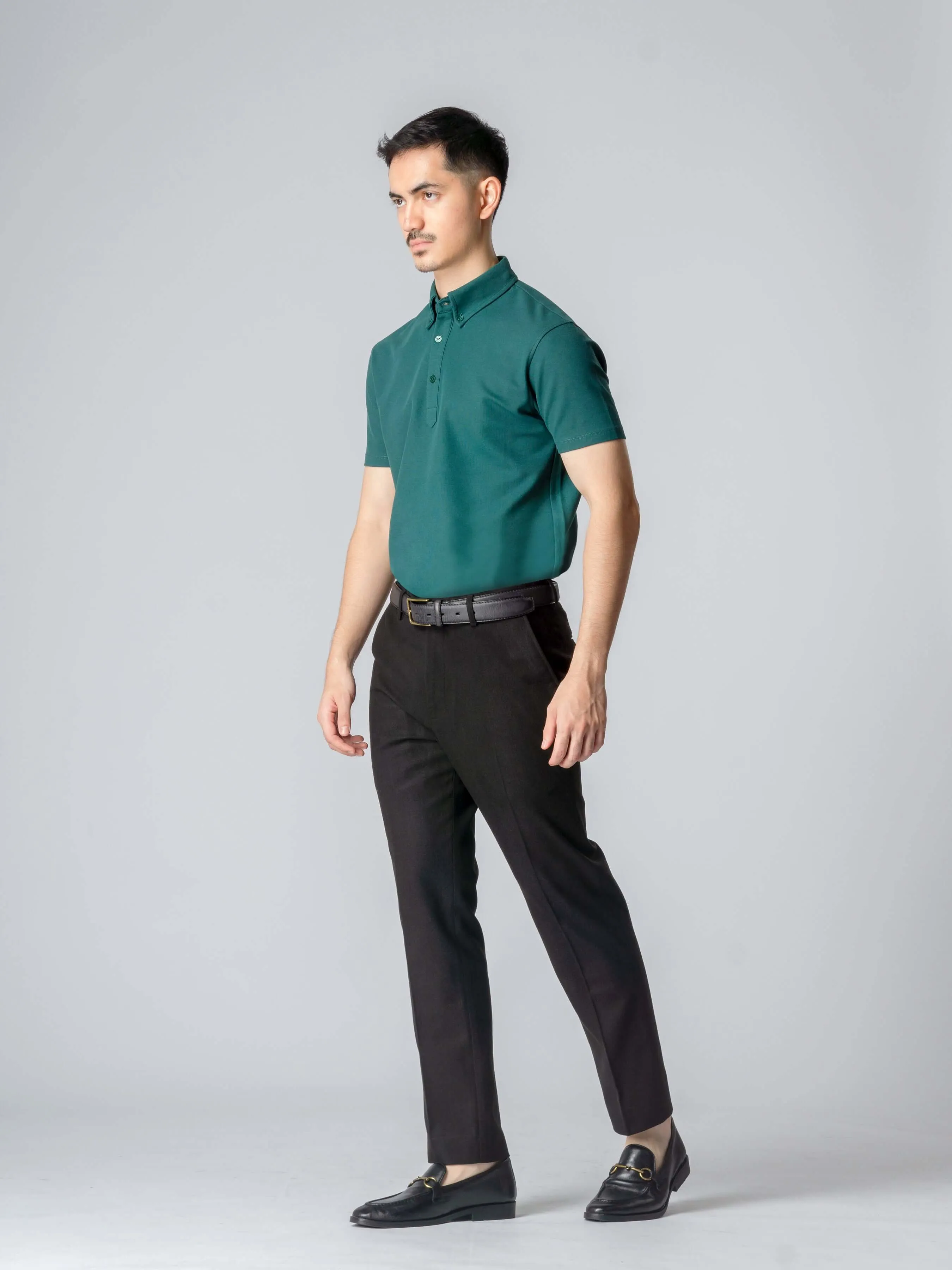 Dante Polo Button Down Short Sleeve - Emerald Green