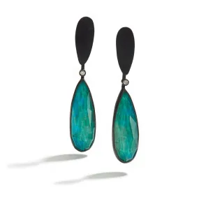 Deep Chrysocolla Drop Earrings