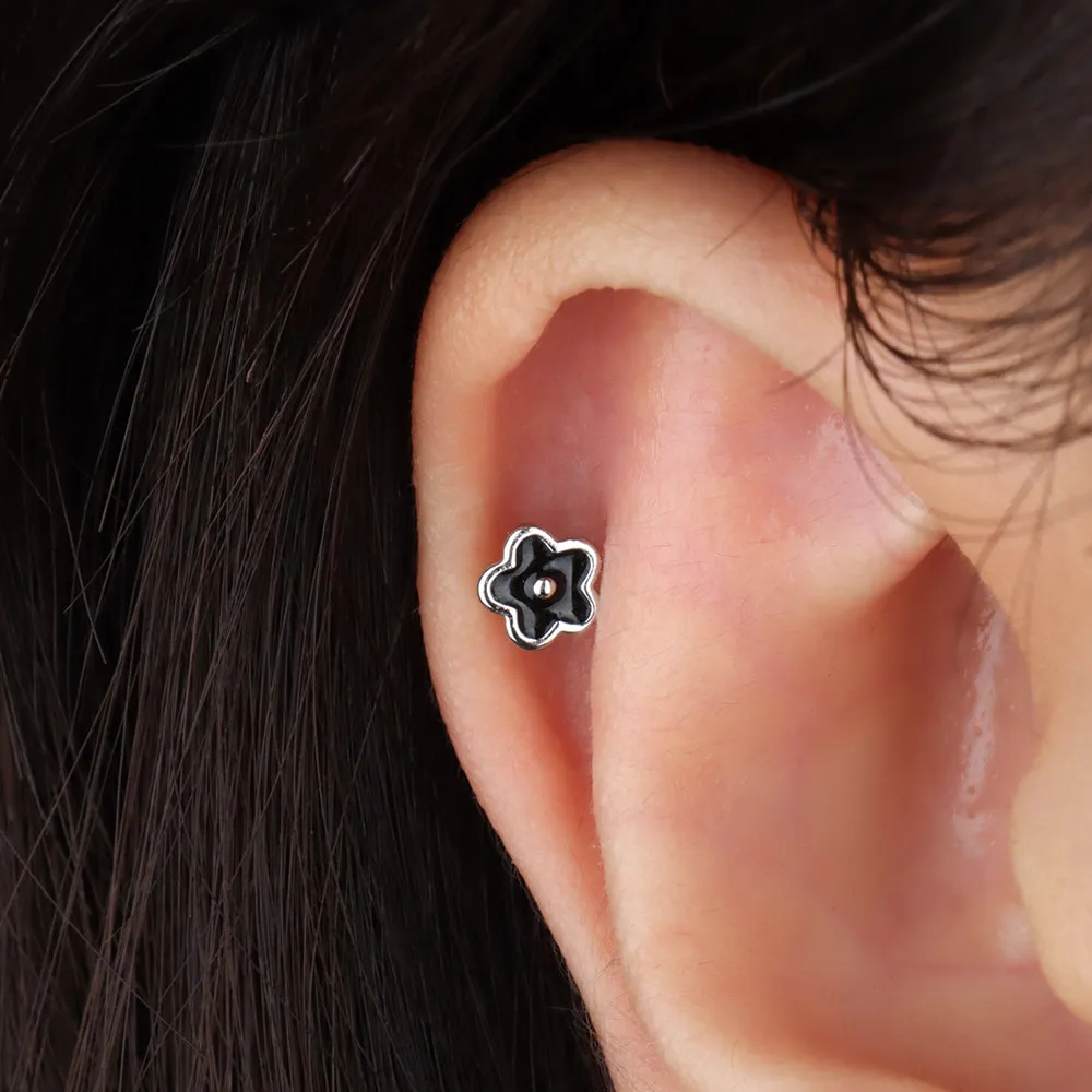 Enamel Flower Stud