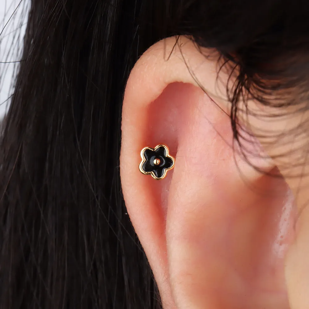 Enamel Flower Stud