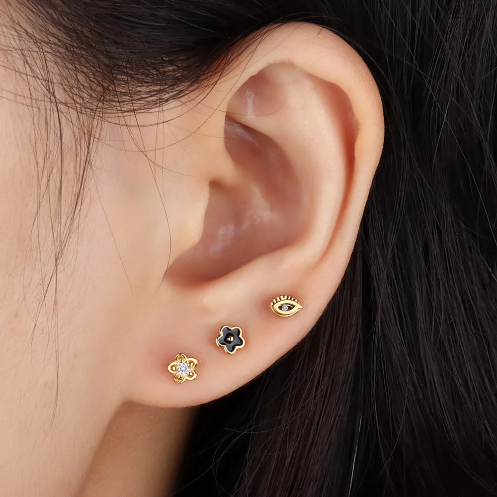 Enamel Flower Stud